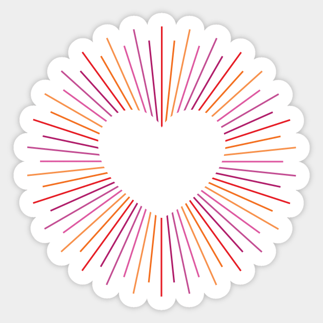 Lesbian Pride Radial Heart Sticker by lavenderhearts